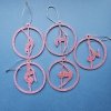 Set of 5 Pink Glitter Pole Dance Ornaments by Amira Perun. Luxury Poledance Christmas Decor